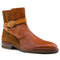 Zelli Jodphur Double Buckle Boot in Italian Calfskin & Suede Cognac