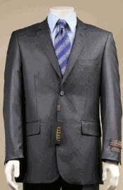 Extra Long Suit Dark Brown Sharkskin Suit - 44 Extra Long Suit - AlbertoNardoniStore