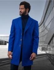 Mens Royal Blue Overcoat - AlbertoNardoniStore