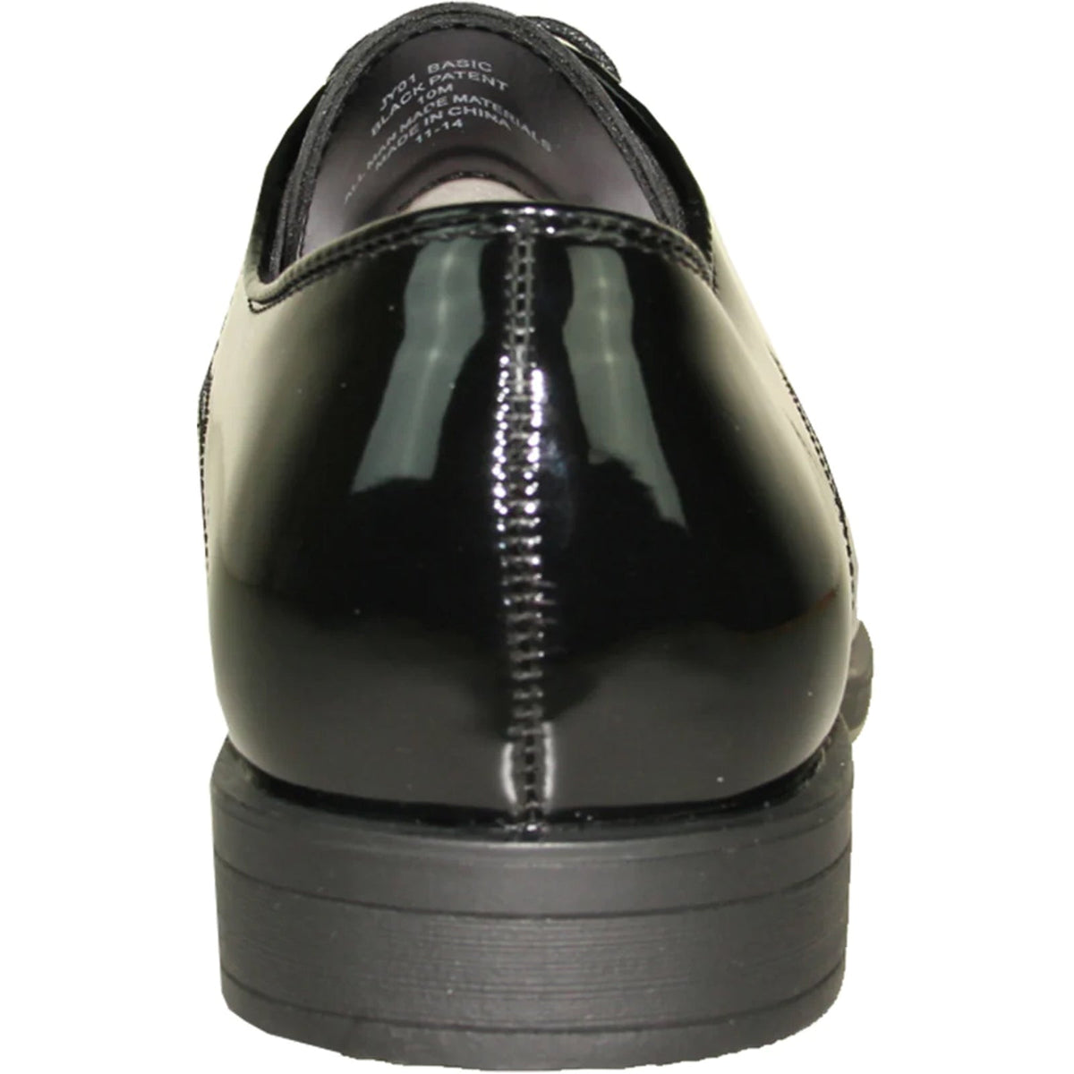 Bravo Mens Classic Formal Shiny Patent Tuxedo Shoe in Black