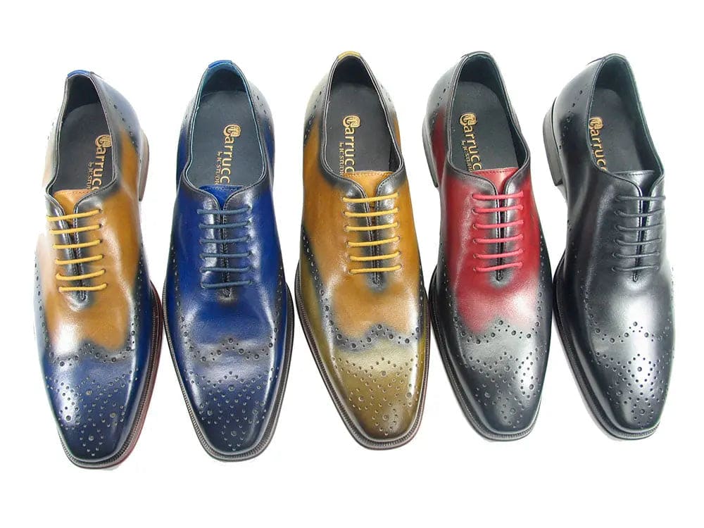 Carrucci KS261-01 Patina Calfskin Oxford Dress Shoes