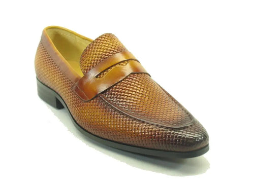 KS478-110E Carrucci Burnished Woven Penny Loafer Carrucci