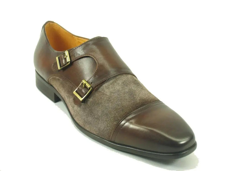Carrucci Cap Toe Double Monk - Luxury Leather Dress Shoe