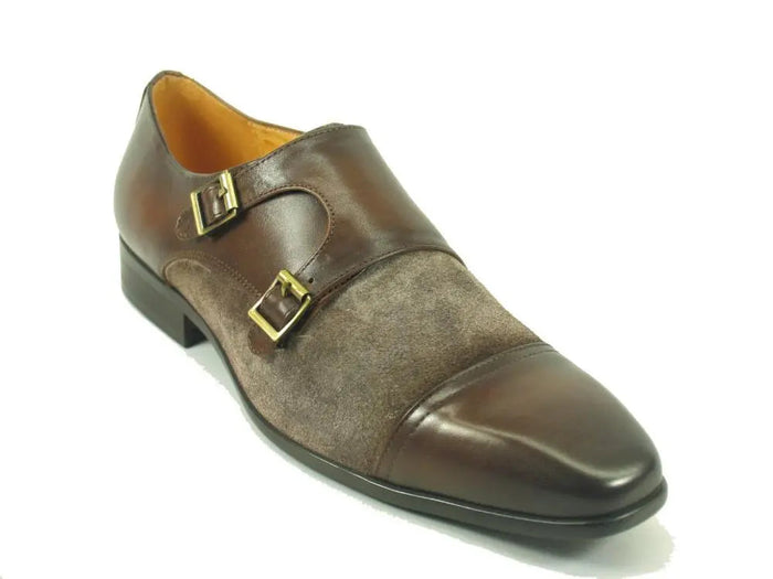 Carrucci Cap Toe Double Monk - Luxury Leather Dress Shoe