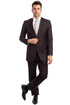 "Modern Fit Men's Business Suit - Two Button Style in Chocolate Brown"