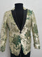 Mens One Button Green Color Blazer