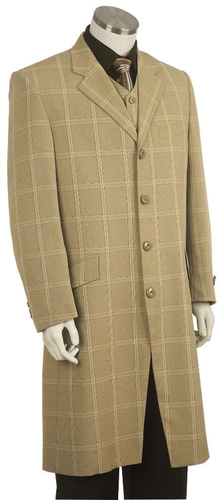 Mens Zoot Suit - Zuit Suit - Khaki Suit - Wedding Zoot Suit