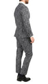 Men's Chicago Slim Fit Black & White Spotted Notch Lapel Suit