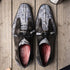 Marco Di Milano Anzio Exotic Alligator & Calfskin Leather Newspaper & Gray Oxfords