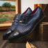 Marco Di Milano John Men's Shoes Exotic Caiman Crocodile / Woven Leather Dress Oxfords