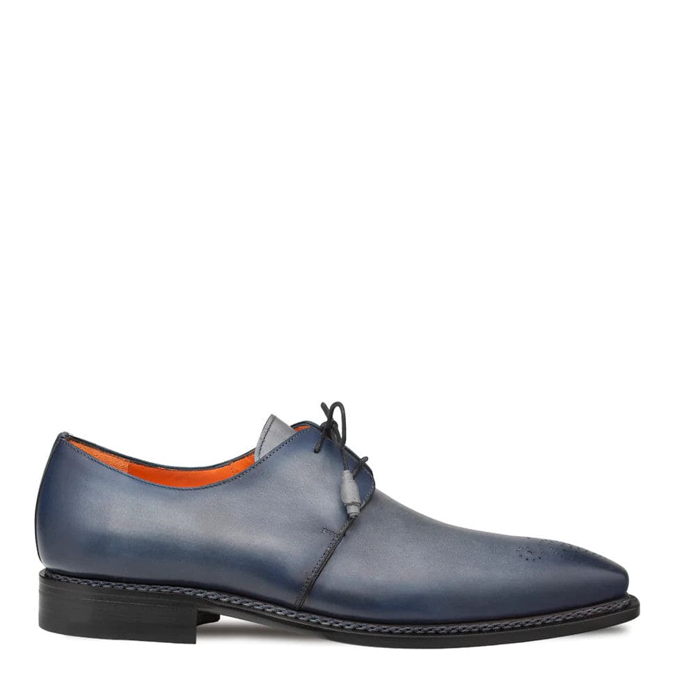 Men's Principe Gray/Blue Patina Leather Derby Shoes by Mezlan – Artistic Calfskin Craftsmanship, Made in Spain