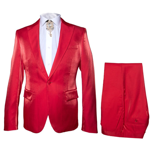 Rossi Man LEO RM1621 – Red Slim Fit 3-Piece Designer Suit for Men