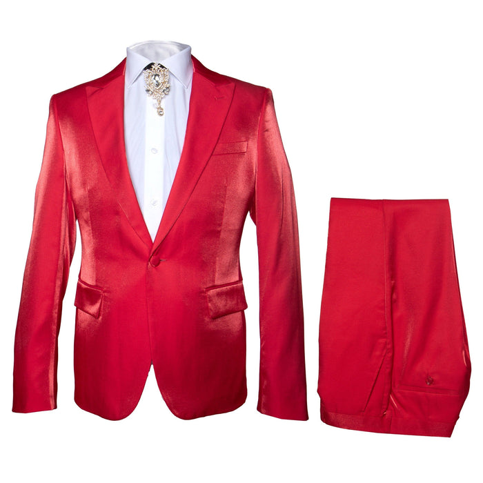 Rossi Man LEO RM1621 â€“ Red Slim Fit 3-Piece Designer Suit for Men