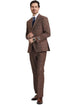 Plaid Suit - Windowpane Suit - Checkered Suit - Mens Vested Brown Suit