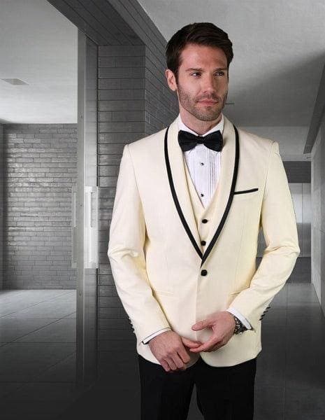 Cream Colored Suit - Cream Groomsmen Suit - AlbertoNardoniStore