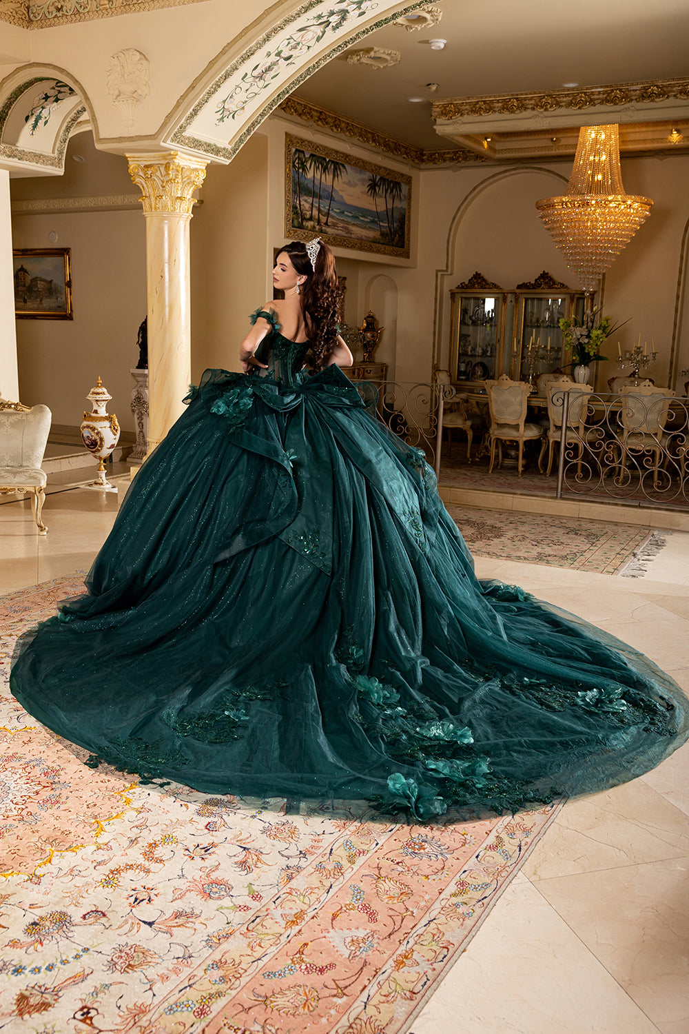 Layla K LK270 Off-Shoulder Floral Applique Ball Gown Quinceañera Dress-New Collection