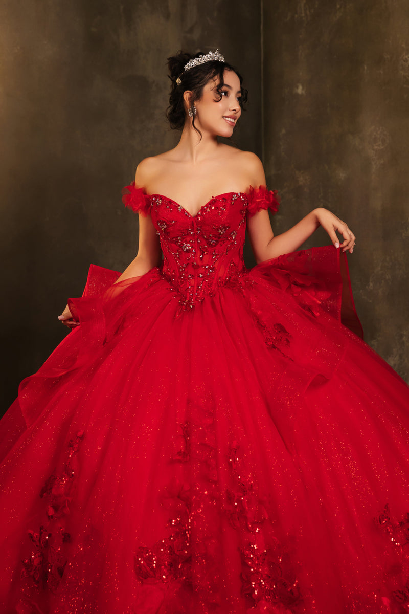 Layla K LK270 Off-Shoulder Floral Applique Ball Gown Quinceañera Dress-New Collection