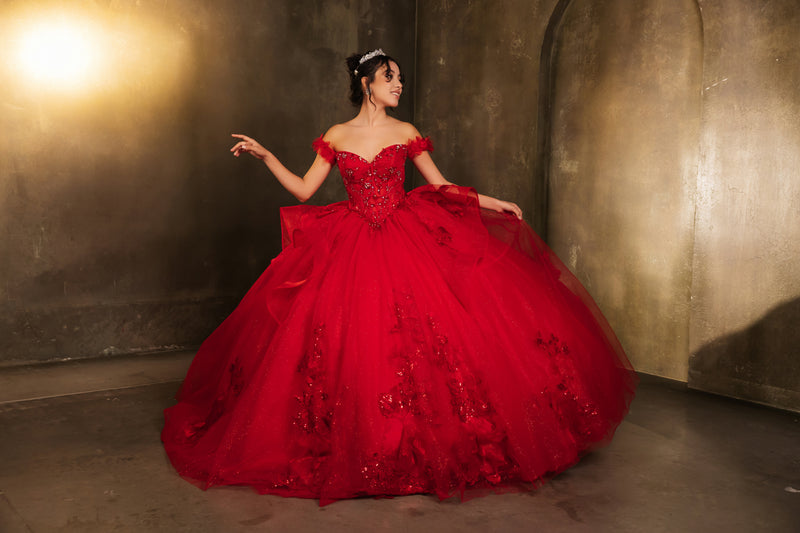 Layla K LK270 Off-Shoulder Floral Applique Ball Gown Quinceañera Dress-New Collection