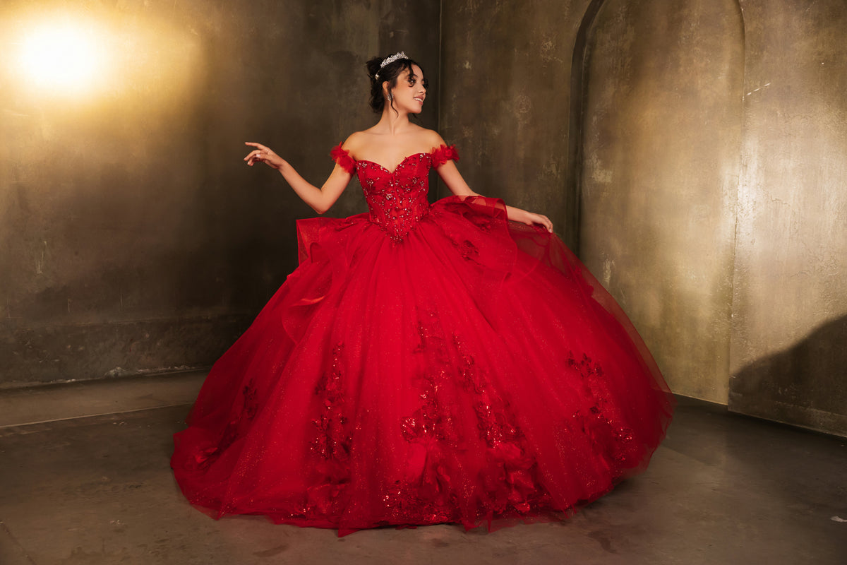 Layla K LK270 Off-Shoulder Floral Applique Ball Gown Quinceañera Dress-New Collection