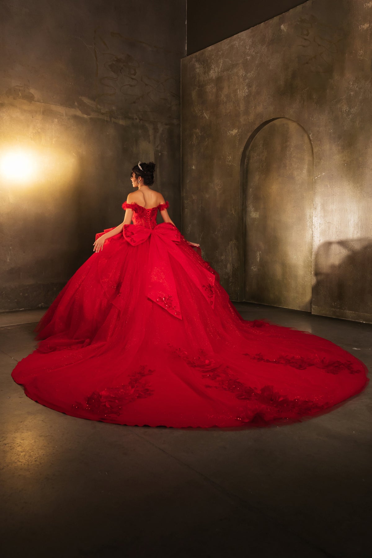 Layla K LK270 Off-Shoulder Floral Applique Ball Gown Quinceañera Dress-New Collection