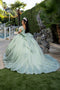 Beaded Corset Bodice Spaghetti Straps Detachable Off Shoulder Sleeves By Layla K LK287