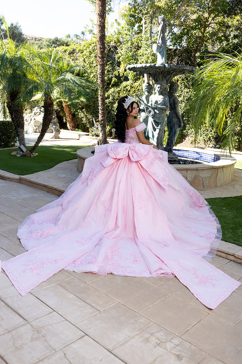 Off-Shoulder Floral Illusion Corset Convertible Ball Gown & Mini Sheath Dress by Layla K LK304