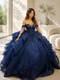 Off-Shoulder Sweetheart Beaded Corset Glitter Tulle Lace Appliqué Ball Gown by Layla K LK306