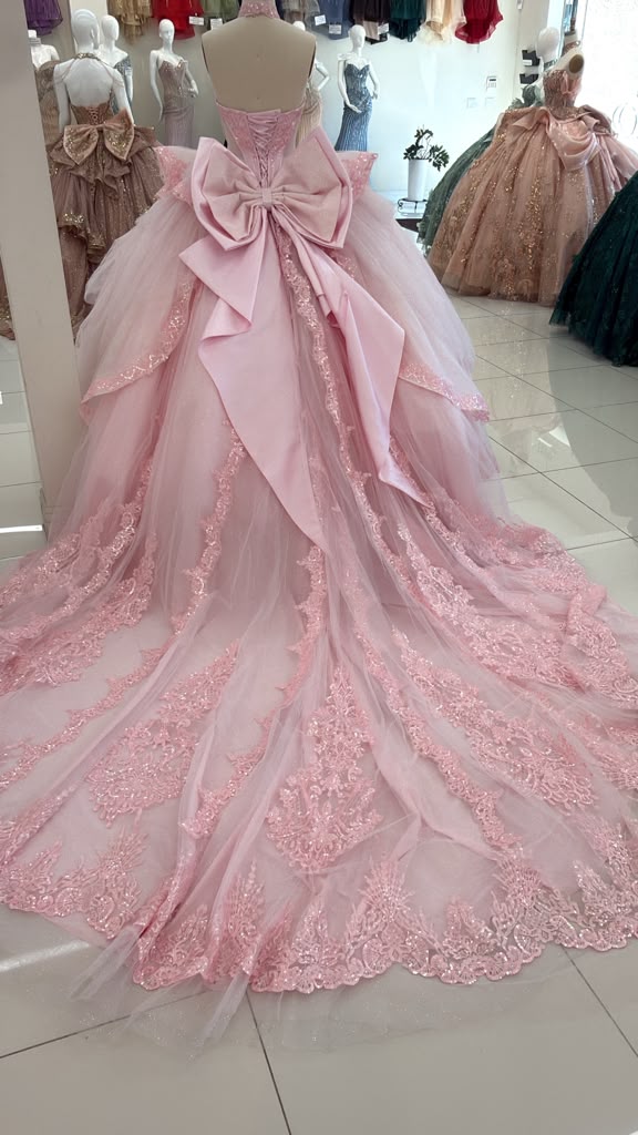 Sleeveless Ball Gown with Beaded Sweetheart Bodice, Big Bow & Corset Back by Layla K LK308