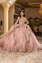 Off-Shoulder Crystal Fringe Corset Ball Gown Quinceañera Dress by Layla K LK309