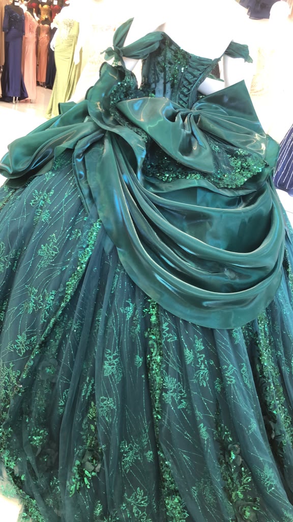 Off-Shoulder Sweetheart Beaded Corset Glitter Ball Gown Quinceañera Dress by Layla K LK313
