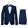 Seersucker Suit Peak Lapel Suit in Color "Navy Blue" - Summer Fabric Tone on Tone Shadow Stripe By Rossiman