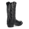 Laredo Men's Birchwood boot: tall, black leather shaft. Intricate side stitching, stacked heel, and rounded toe. Side pull tabs for easy on/off.

