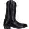Laredo Paris black leather R-toe men's boots. Tall shaft with intricate stitching, slightly elevated heel. Smooth, sleek black leather. Rounded toe.
