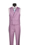 Lavender Modern Fit 3-Piece Suit with Lapel Vest & Adjustable Pants