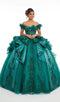 Off-Shoulder Crystal Beaded Corset Organza Ruffle Ball Gown Quinceañera Dress by Layla K LK307