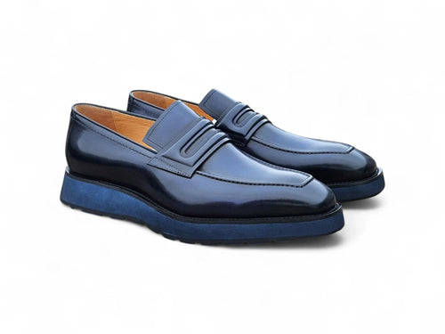 Leather Penny Loafer in Chunky Sole Carrucci