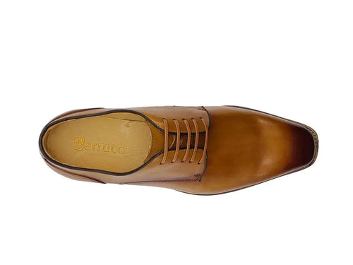 Mens Burnished Plain Toe Blucher with Leather Sole