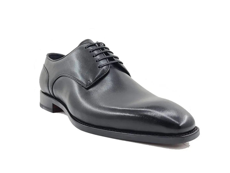 Carrucci Leather Sole Plain Toe Burnished Blucher