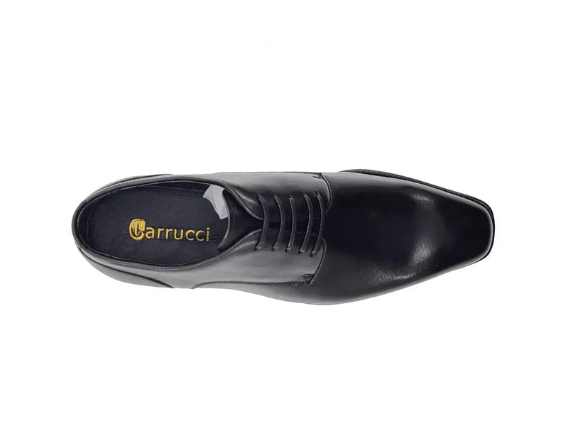 Carrucci Leather Sole Plain Toe Burnished Blucher
