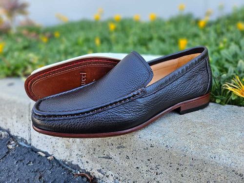 Carrucci Signature Slip-On Loafer with Leather Sole