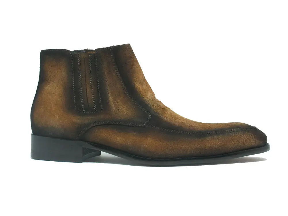 Two-Tone Leather Suede Chelsea Boots