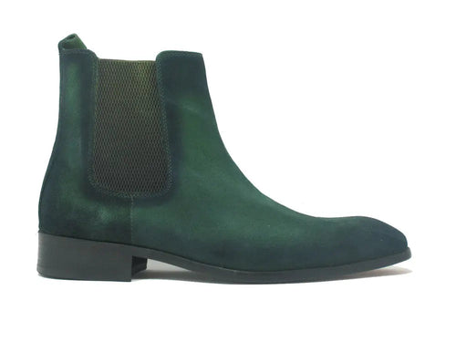 Two-Tone Suede & Leather Chelsea High Boots