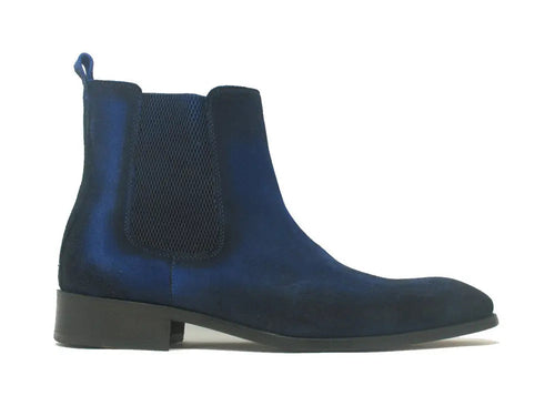 Two-Tone Suede & Leather Chelsea High Boots