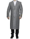 Mens Overcoat -Mens Long Wool Topcoats- Topcoat For Men-Men's Dress Coat Full Length Wool Dress Top Coat / Overcoat In Light Grey