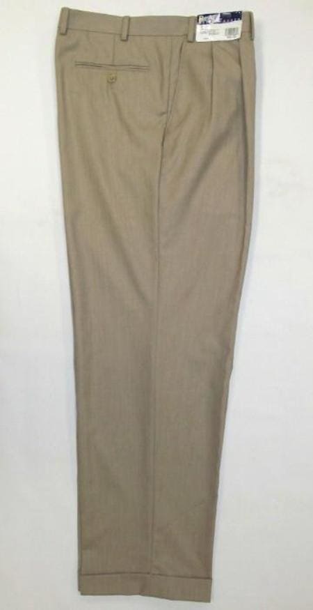 Mens 52 Pleated Dress Pants Mizzani Pleated Super 120'S - AlbertoNardoniStore