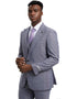 Plaid Suit - Windowpane Suit - Checkered Suit - Mens Vested Light Grey Suit