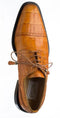 Alligator Mens Shoes Ferrini Light Cognac Stylish Color Cap Toe