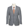 Wool Stretch Single Breasted Slim Fit Light Grey Windowpane Suit