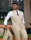 Men's Stacy Adam's Two Button Vested Summer Light Tan Suit