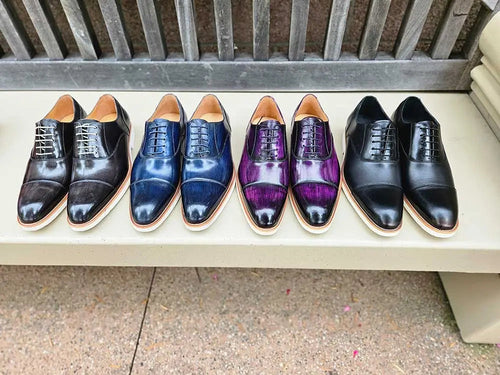 Men’s Cap Toe Oxford Shoes with Lightweight Sole